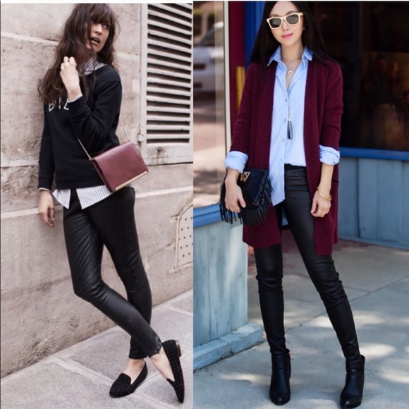 Madewell Denim - Madewell Skinny Skinny Black Coated Leggings